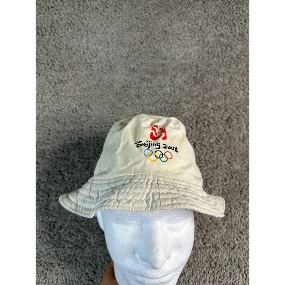 Beijing 2008 Olympics Bucket Hat Cap Adult One Size White READ